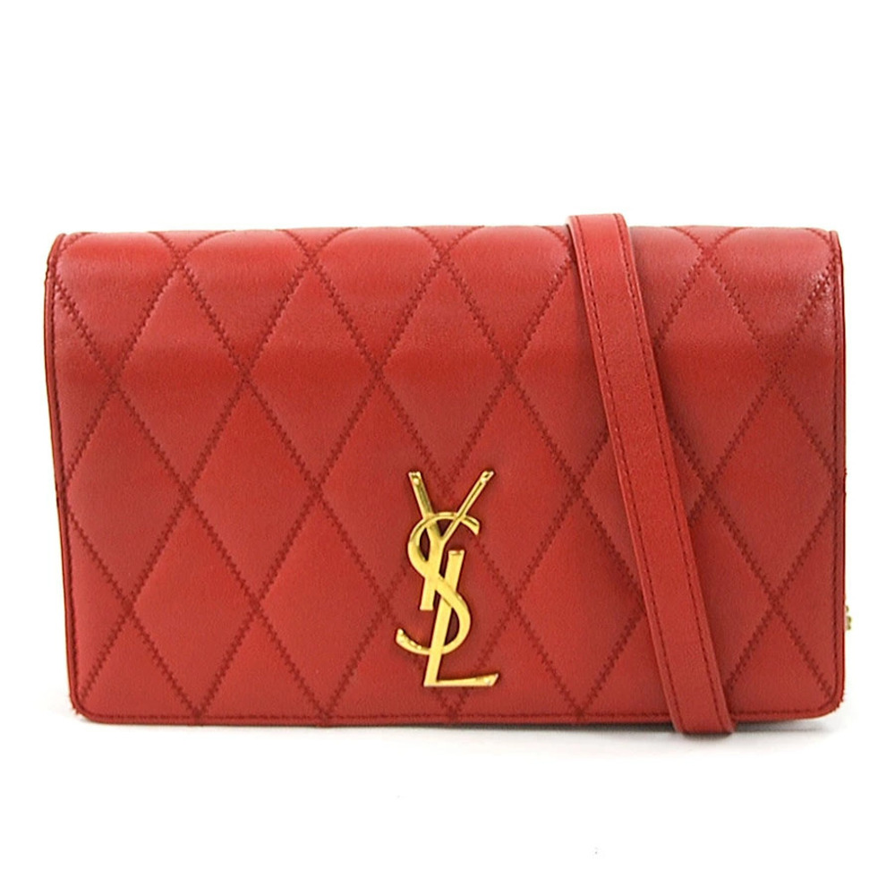 Saint Laurent Crossbody bag leather metal red gold